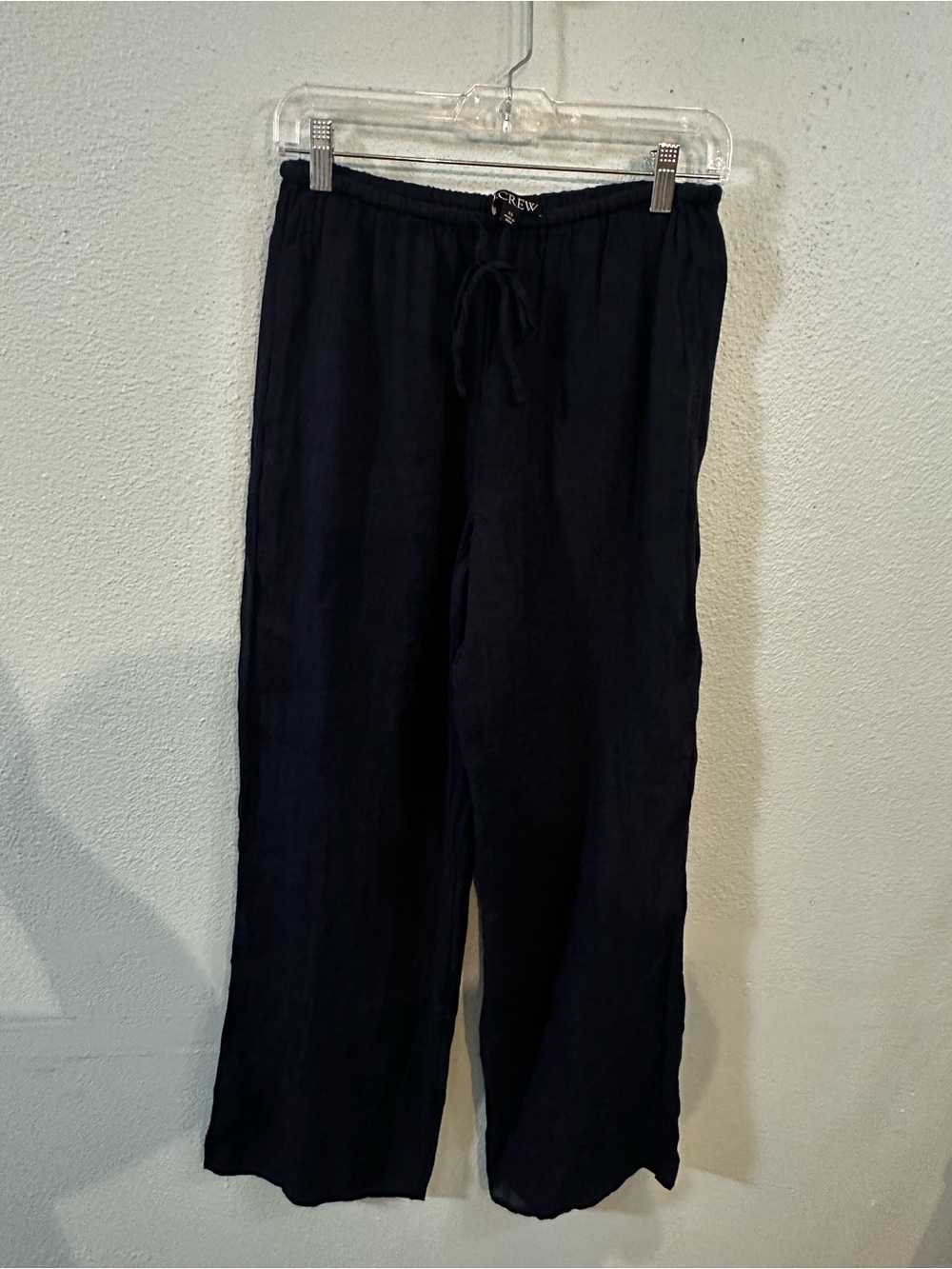 J. Crew Women's Navy Drawstring Linen-Blend Pants